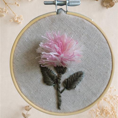 Handmade mini hoop with a message with Thistle Blossom