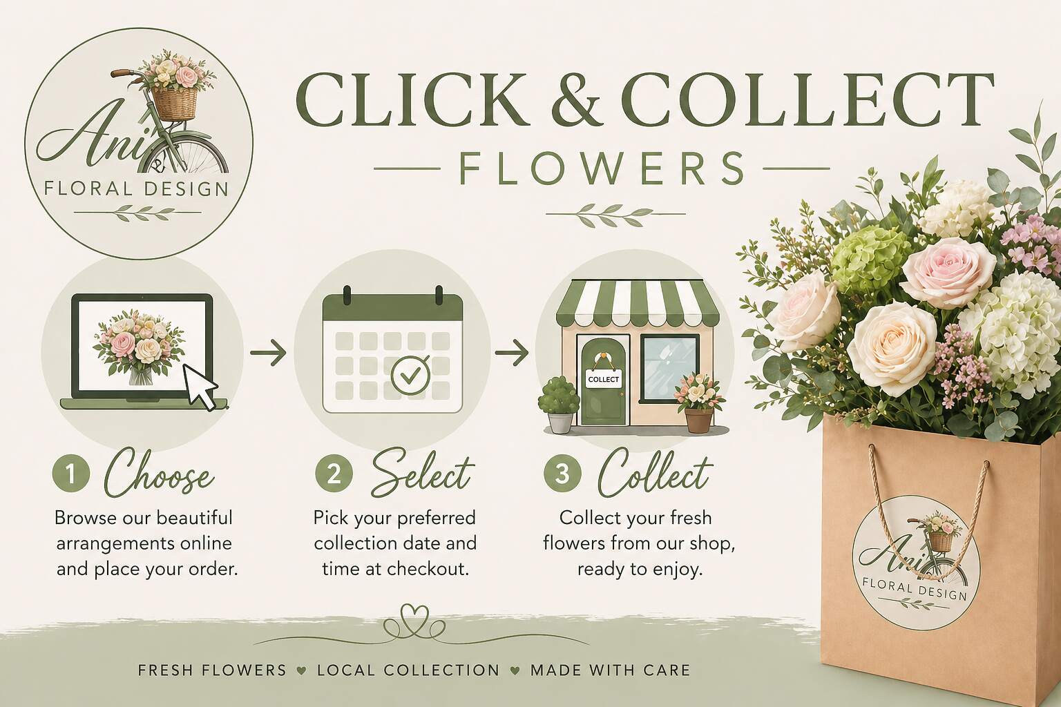 Click and collect flowers from Ani's Floral Design